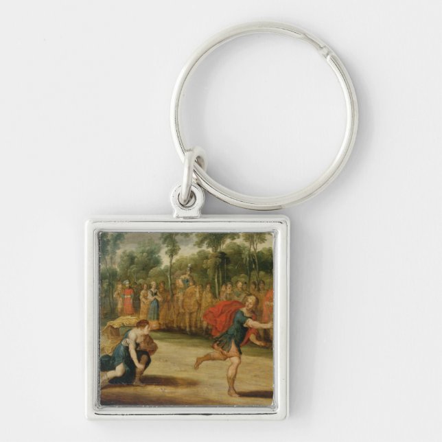 The Race of Atalanta and Hippomenes (oil on panel) Key Ring (Front)