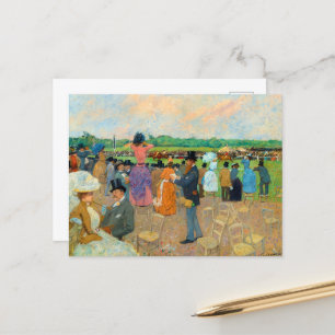 The Races at Longchamp by Jean-Louis Forain Holiday Postcard