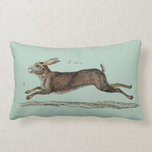 The Racing Hare at Easter Lumbar Cushion
