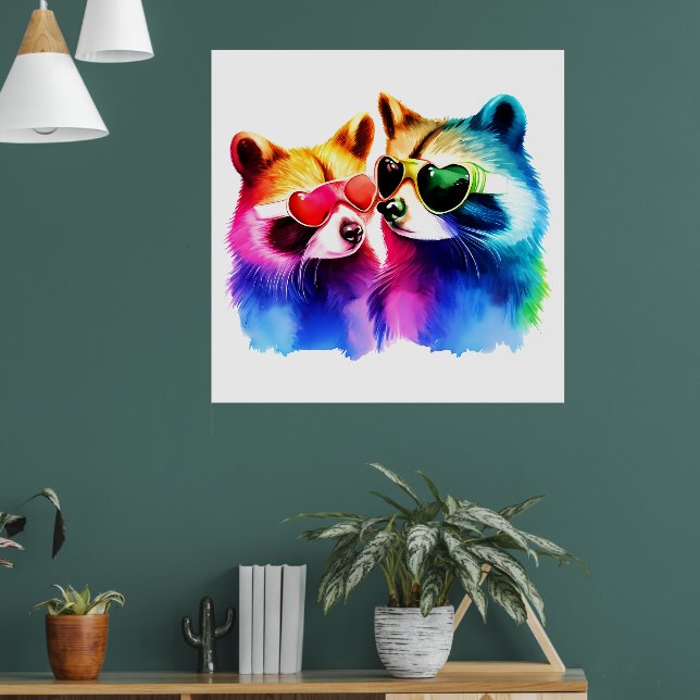 The Racoon Couple Poster (Living Room 1)