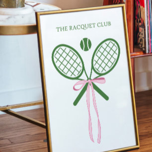 The Racquet Club Tennis Preppy Tennis Poster