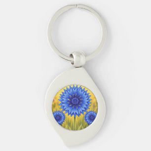 The Radiant Petal Cornflower Key Ring