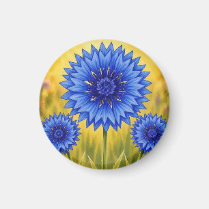 The Radiant Petal Cornflower Magnet