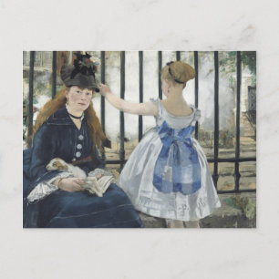 The Railroad - Manet Impressionist Painting Art Postcard