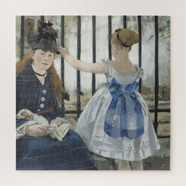 The Railroad - Manet Impressionist Painting Jigsaw Puzzle (Vertical)