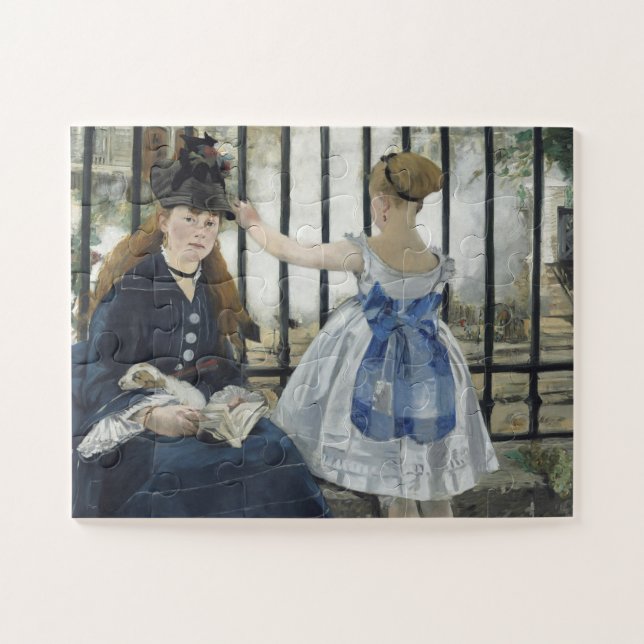 The Railroad - Manet Impressionist Painting Jigsaw Puzzle (Horizontal)