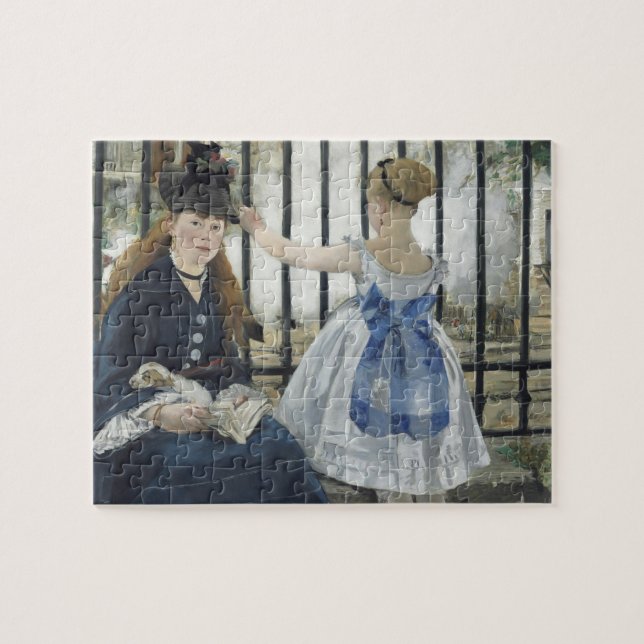 The Railroad - Manet Impressionist Painting Jigsaw Puzzle (Horizontal)