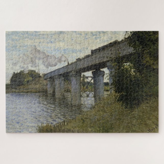 The Railway Bridge at Argenteuil (by Claude Monet) Jigsaw Puzzle (Horizontal)