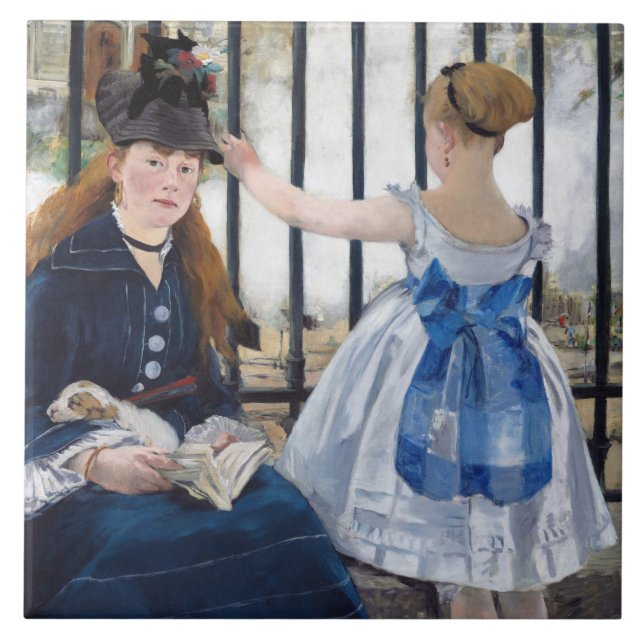 The Railway, Edouard Manet Ceramic Tile (Front)