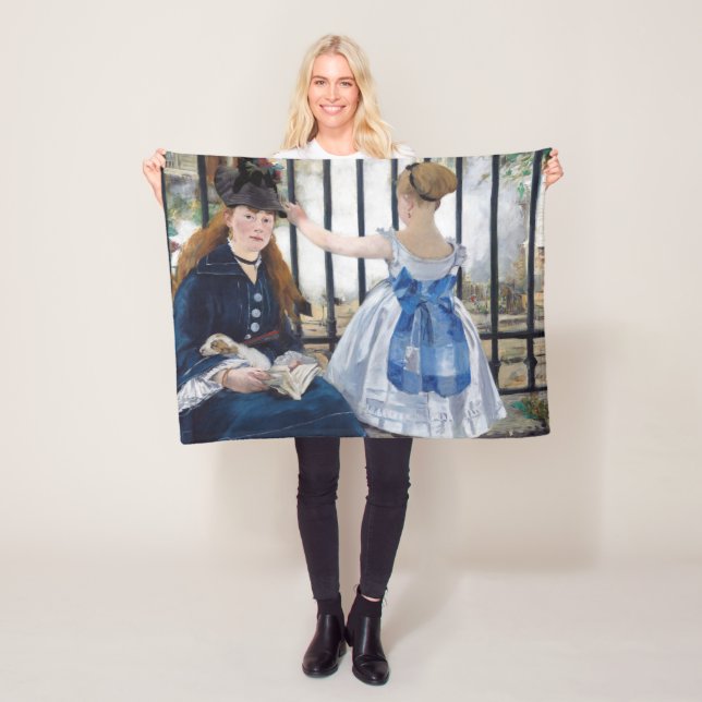 The Railway, Edouard Manet Fleece Blanket (In Situ)