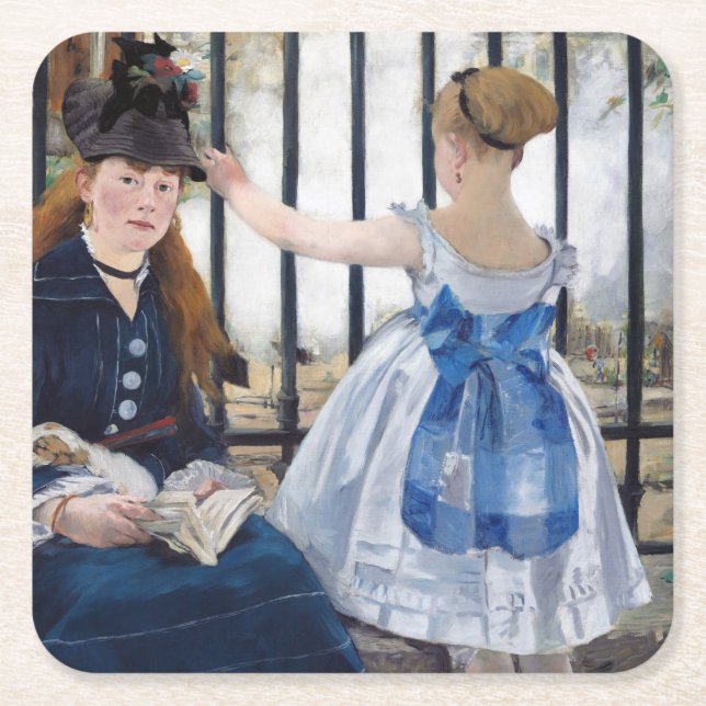 The Railway, Edouard Manet Square Paper Coaster (Front)