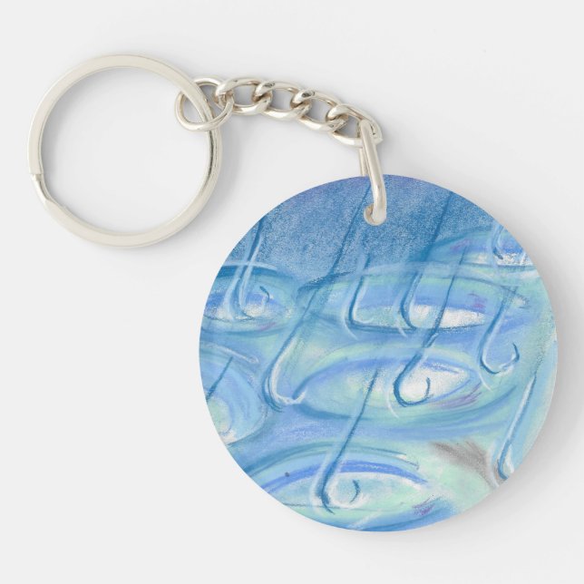 The Rain -oil pastel- keychain (Front)