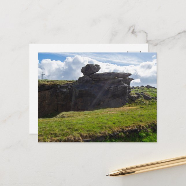 The Rain Stone, Blackstone Edge Postcard (Front/Back In Situ)