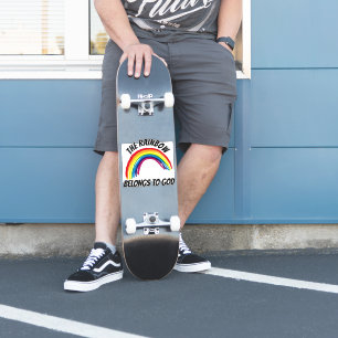 THE RAINBOW BELONGS TO GOD DECAL 4 SKATEBOARD