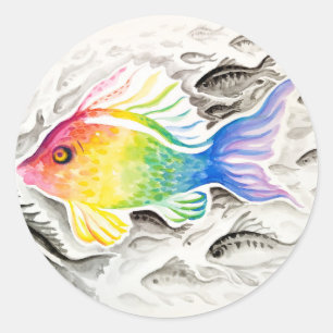 The rainbow fish   classic round sticker