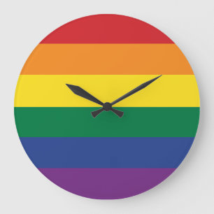 The Rainbow Flag Large Clock