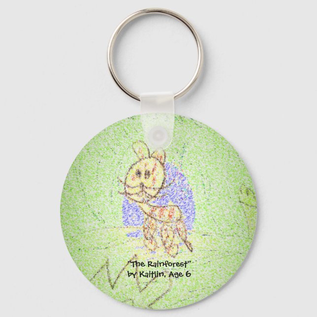 "The Rainforest" by Kaitlin, Age 6 Key Ring (Front)