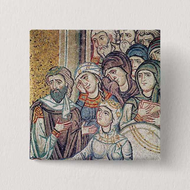 The Raising of Jairus's Daughter 15 Cm Square Badge (Front)