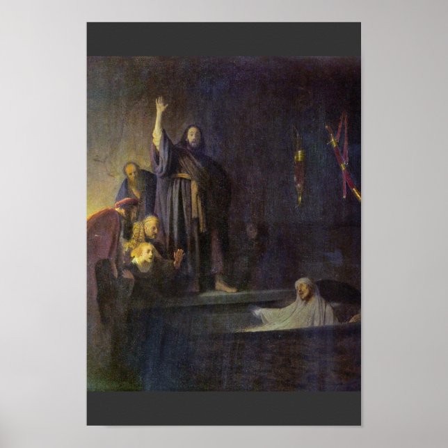 The Raising Of Lazarus. By Rembrandt Van Rijn Poster (Front)