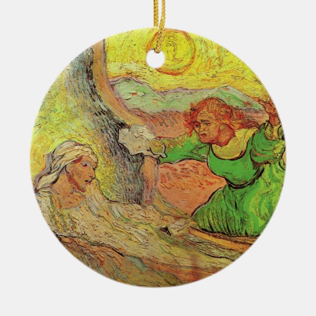 The Raising of Lazarus by Vincent van Gogh Ceramic Ornament (Front)