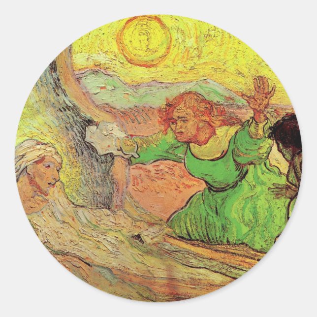 The Raising of Lazarus by Vincent van Gogh Classic Round Sticker (Front)
