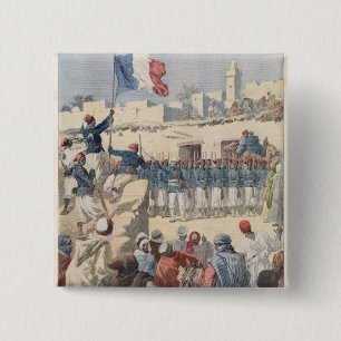 The Raising of the French Flag at Timbuktu 15 Cm Square Badge