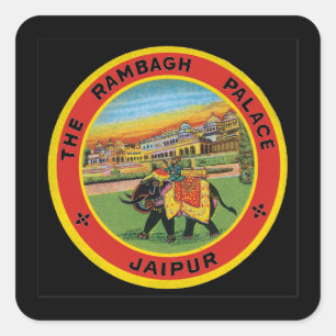 The Rambagh Palace Jaipur_Vintage Travel Poster Square Sticker