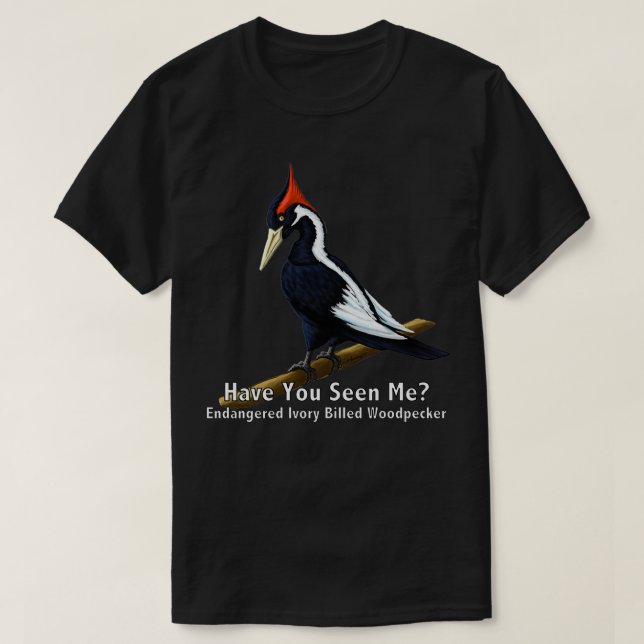 The Rarest Woodpecker Ivory Billed Woodpecker T-Shirt (Design Front)