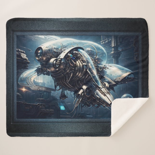 The Raspian Dynamorph Drone AI Art by Xzendor7 Sherpa Blanket (Front (Horizontal))