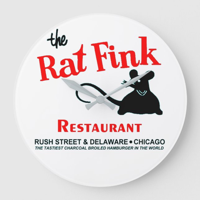 The Rat Fink Restaurant, Rush Street, Chicago, IL Large Clock (Front)