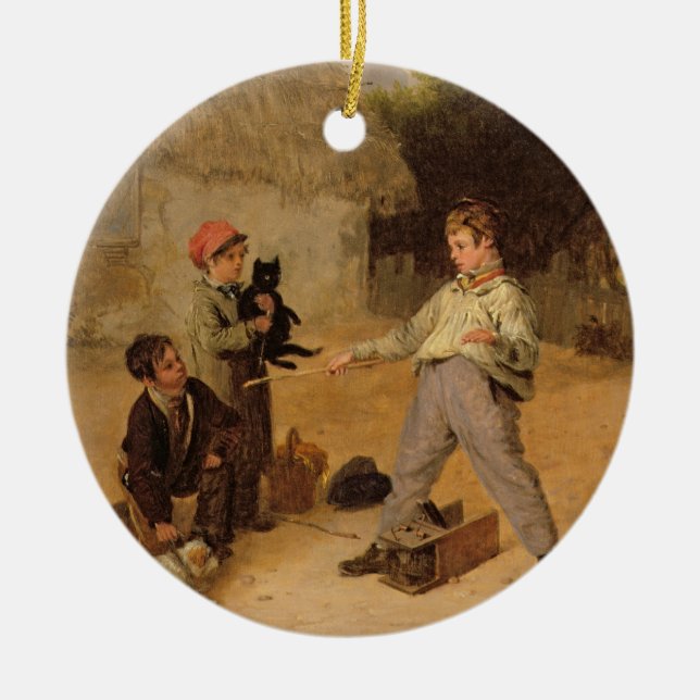 The Rat Trap (oil on panel) Ceramic Tree Decoration (Front)