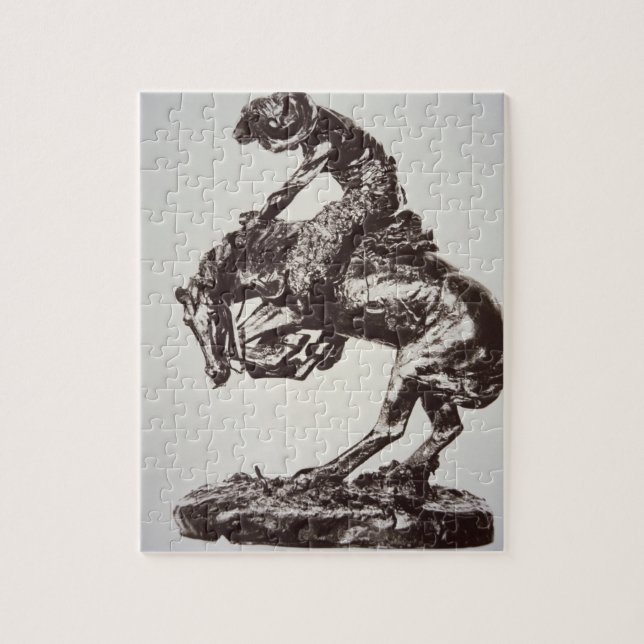 The Rattlesnake, 1905 (bronze) (b/w photo) Jigsaw Puzzle (Vertical)