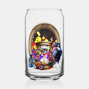 The Raven And The Skull Hourglass Can Glass