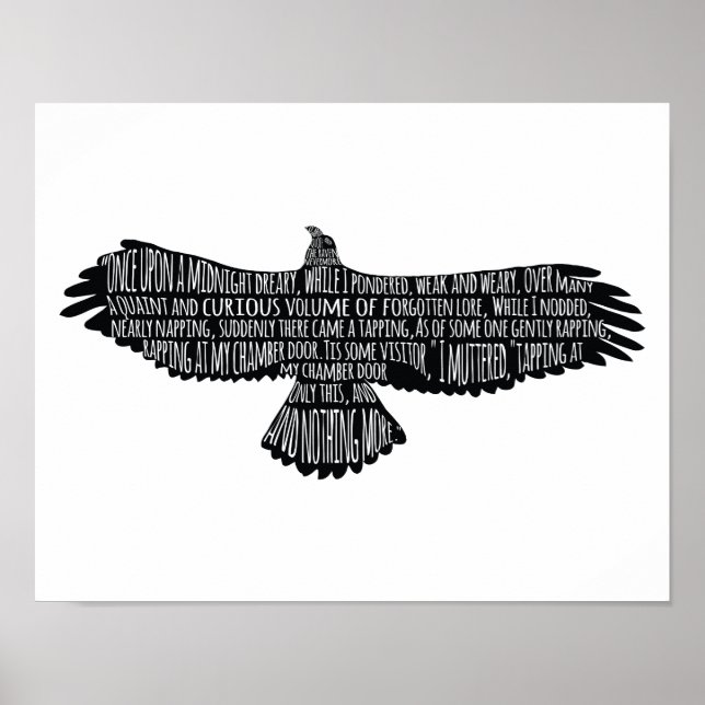 The Raven by Edgar Allan Poe Typography Poster (Front)