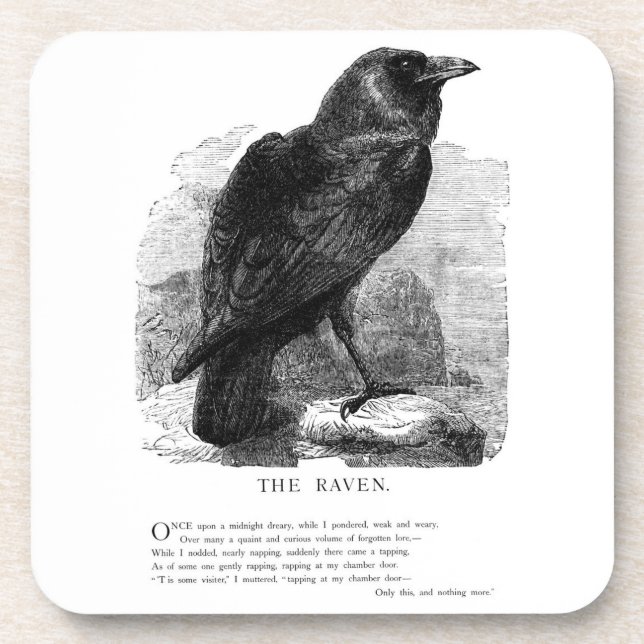 The Raven by Edgar Allen Poe Coaster (Front)