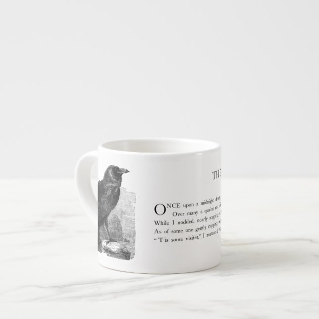 The Raven by Edgar Allen Poe Espresso Cup (Front Left)