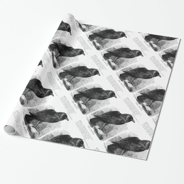 The Raven by Edgar Allen Poe Wrapping Paper (Unrolled)