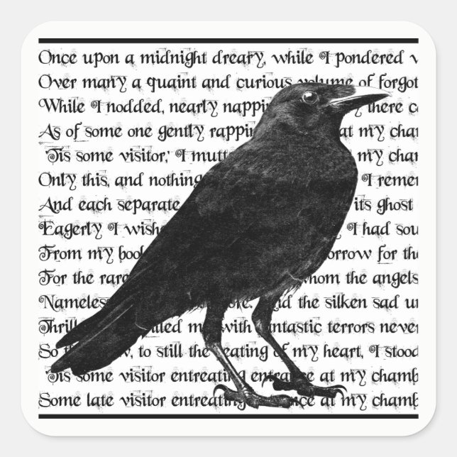 The Raven Edgar Allan Poe Stickers (Front)