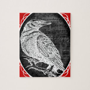 "The Raven" inspired graphic design Jigsaw Puzzle
