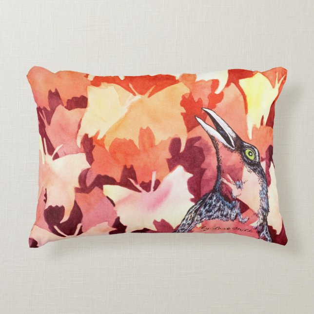 The raven is staring the butterflies decorative cushion (Front)