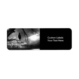 The Raven Labels - Nevermore Sunbeams Tree B&W