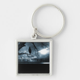 The Raven - Nevermore Sunbeams & Tree Blue Key Ring