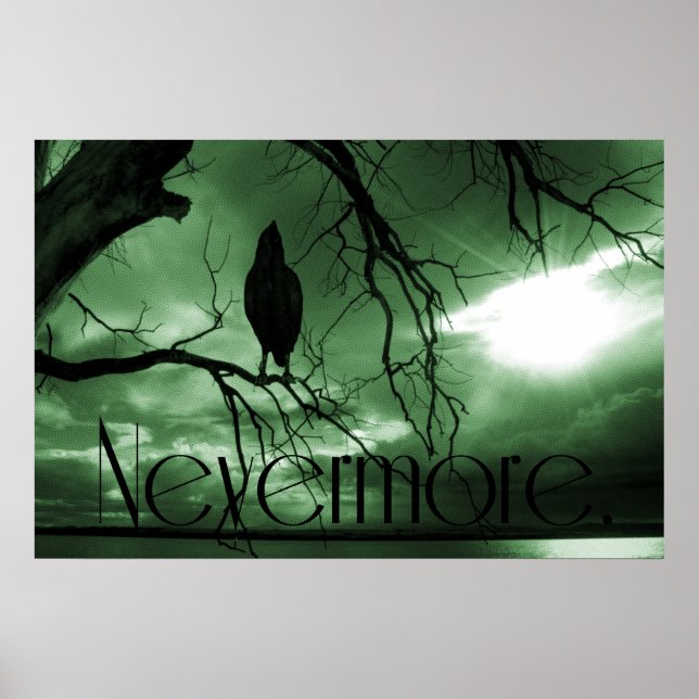 The Raven - Nevermore Sunbeams Tree - Green Poster (Front)