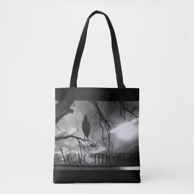 The Raven - Nevermore Sunbeams Tree Tote Bag (Front)
