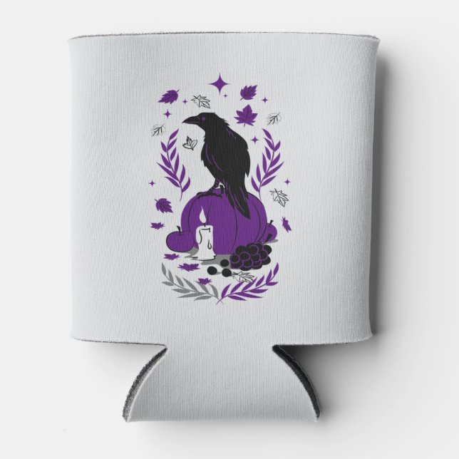 The Raven of Autumn – Gothic Harvest Can Cooler (Front)