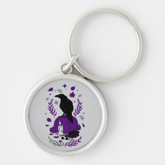 The Raven of Autumn Gothic Keychain (Front)
