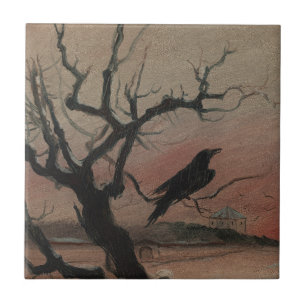 The Raven of Karlstejn, 1882 Ceramic Tile