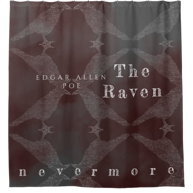 The Raven Poem Shower Curtain (Front)
