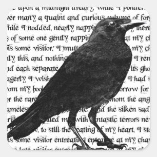 The Raven Poem Square Sticker