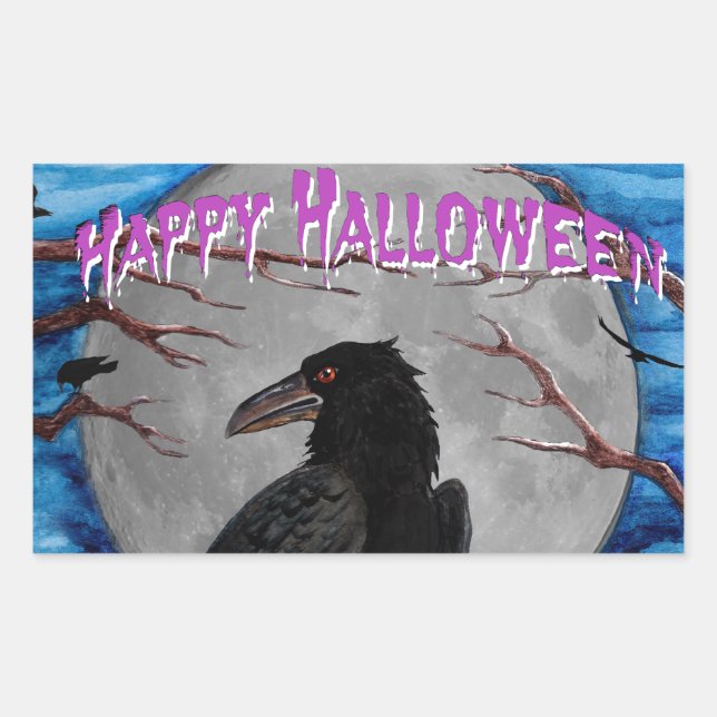 The Raven Rectangular Sticker (Front)